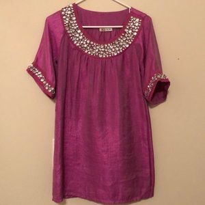 Glam metallic fuchsia dress